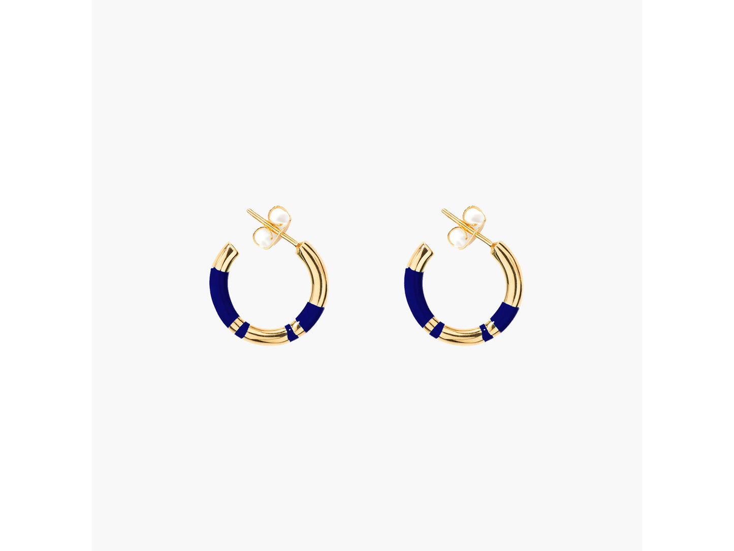 BOUCLES D'OREILLES MINI CREOLES POSITANO BLEU LAPIS LAZULI