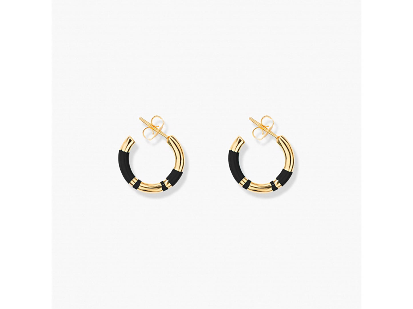BOUCLES D'OREILLES MINI CREOLES POSITANO NOIRES