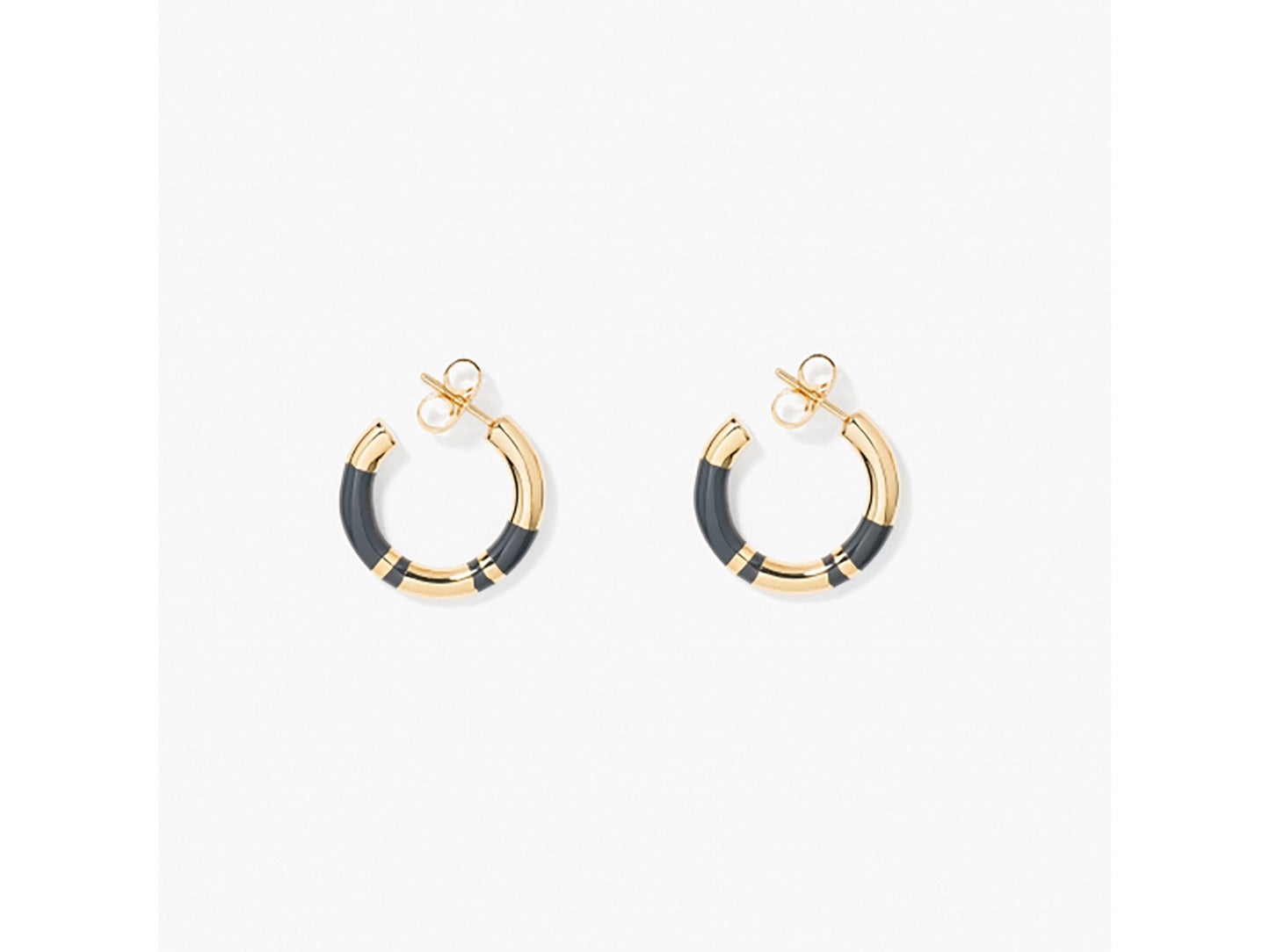 BOUCLES D'OREILLES MINI CREOLES POSITANO CHARBON