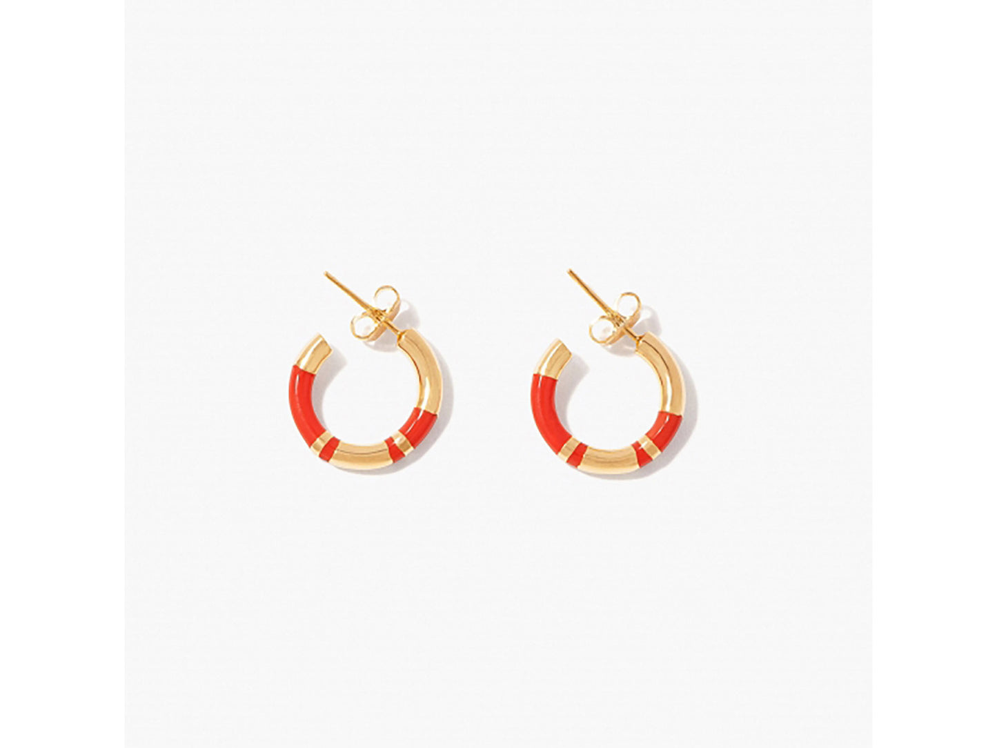 BOUCLES D'OREILLES MINI CREOLES POSITANO CORAIL