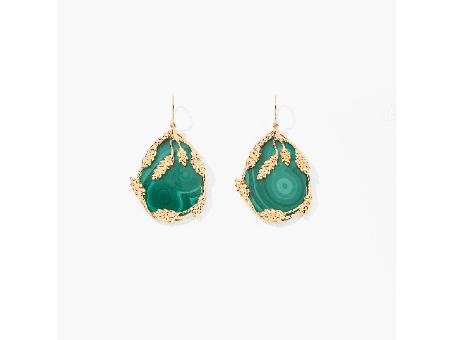 BOUCLES D'OREILLES FRANCOISE MALACHITE