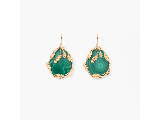 BOUCLES D'OREILLES FRANCOISE MALACHITE