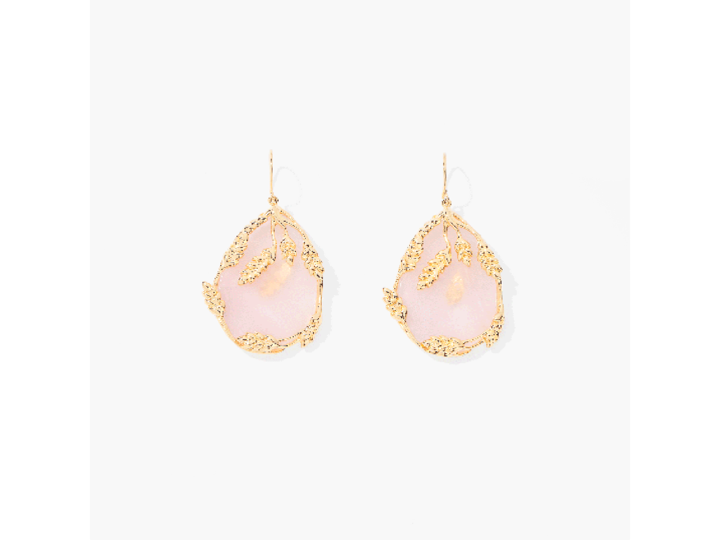 BOUCLES D'OREILLES QUARTZ ROSE