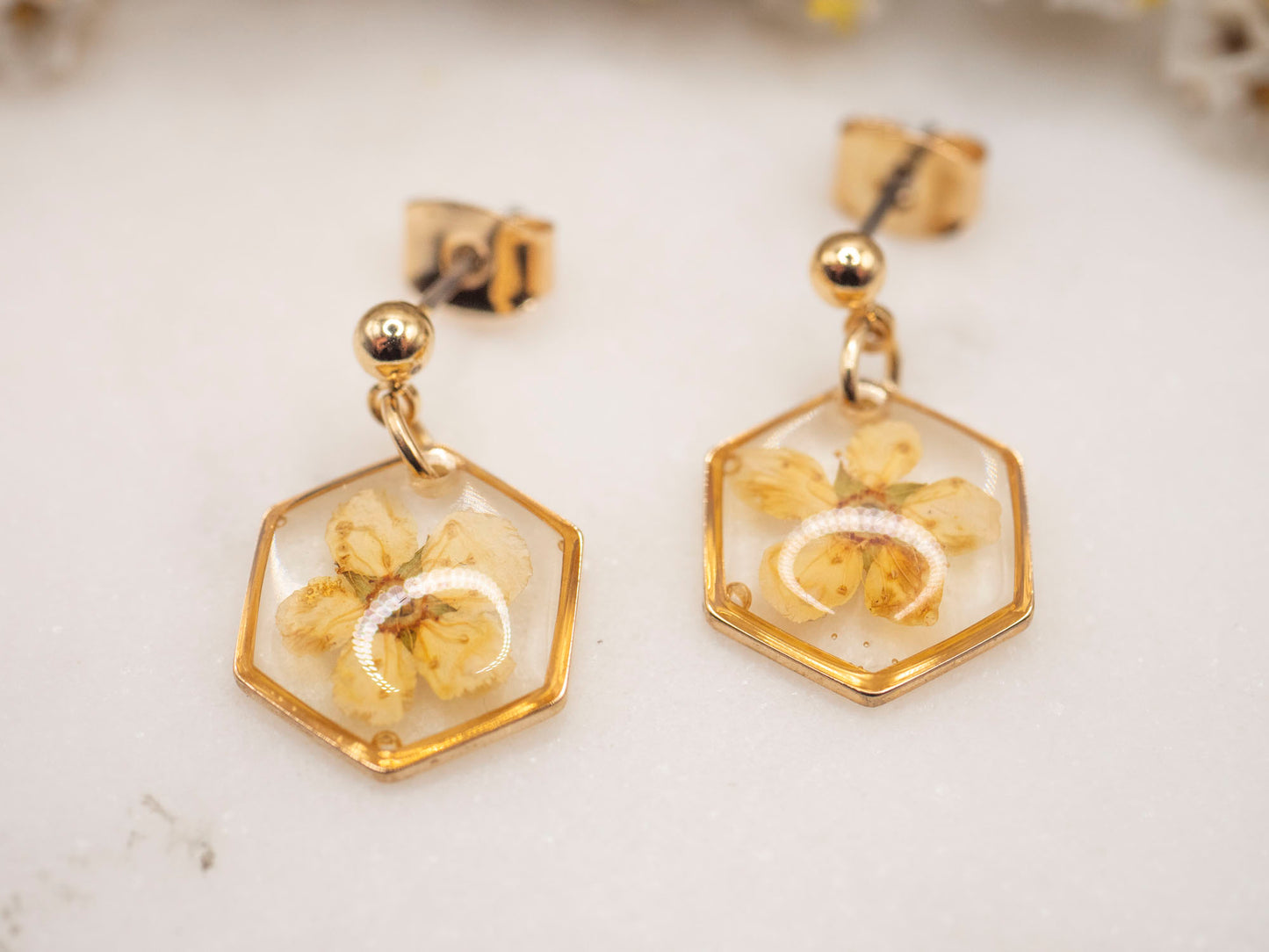 BOUCLES D'OREILLES FLORA JAUNE