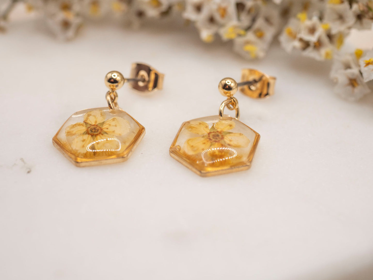 BOUCLES D'OREILLES FLORA JAUNE