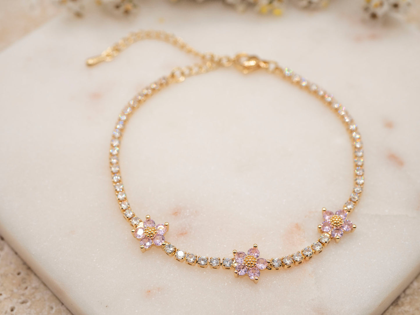 BRACELET FLORYNE ROSE CLAIR