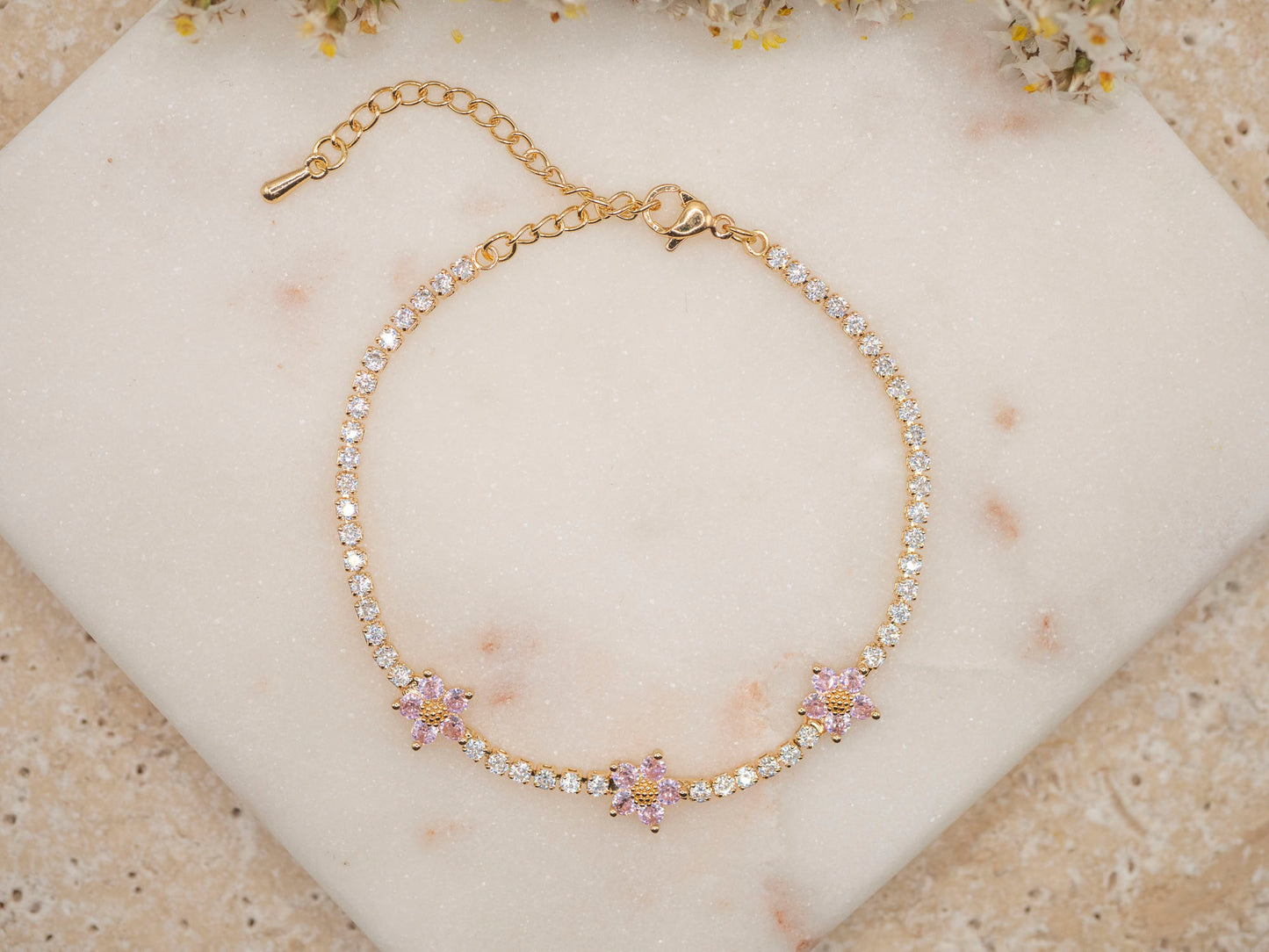 BRACELET FLORYNE ROSE CLAIR