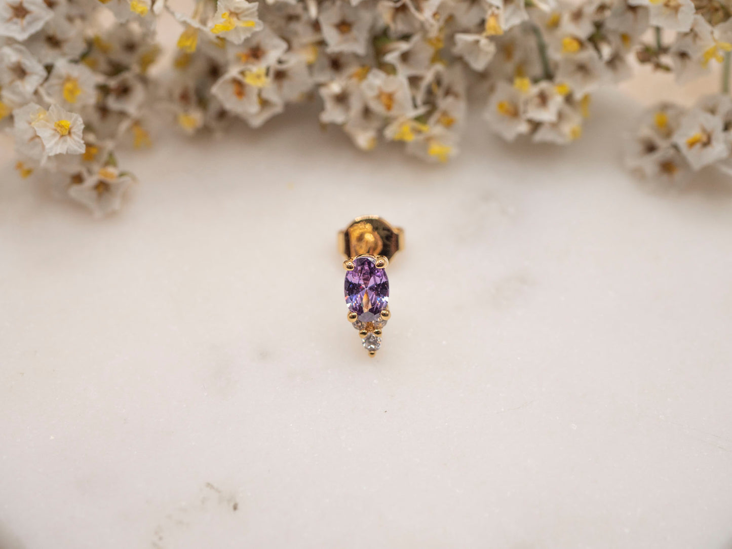 BOUCLE D'OREILLE UNIQUE VIOLETTE