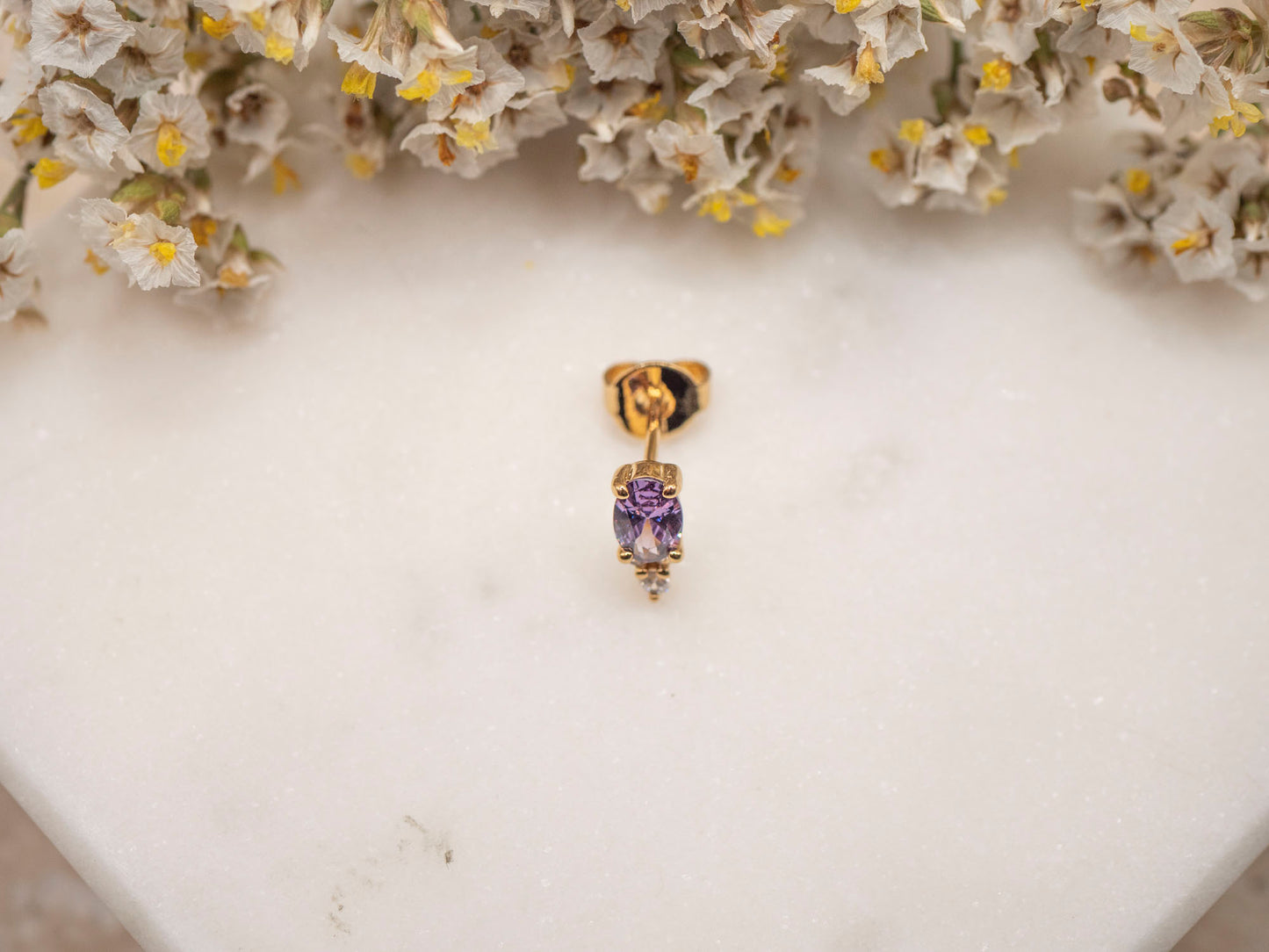 BOUCLE D'OREILLE UNIQUE VIOLETTE