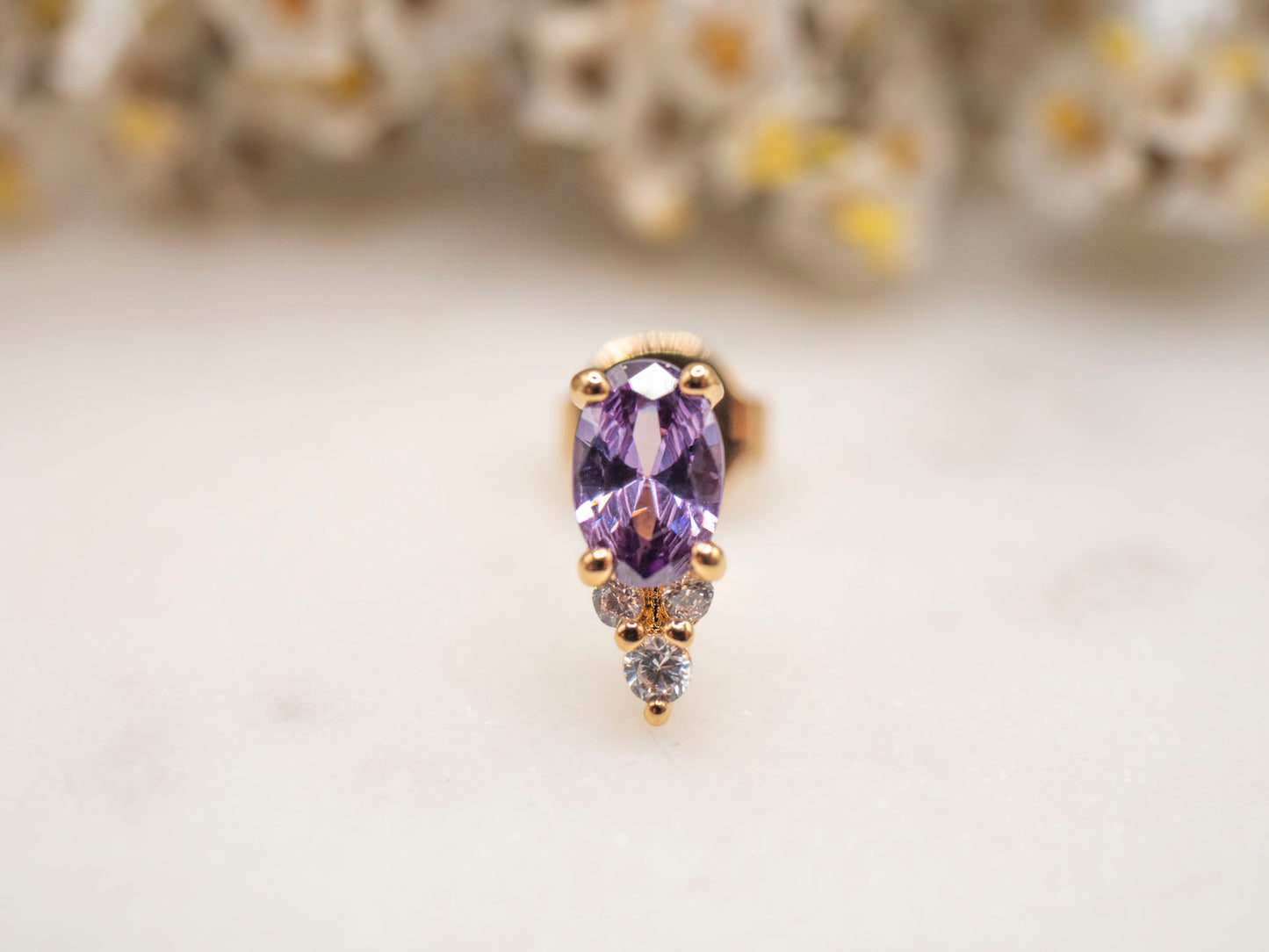 BOUCLE D'OREILLE UNIQUE VIOLETTE