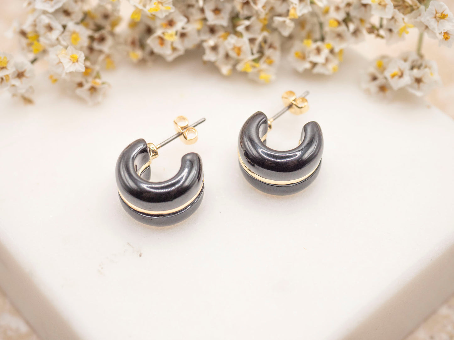 BOUCLES D'OREILLES VALENTINE NOIRES