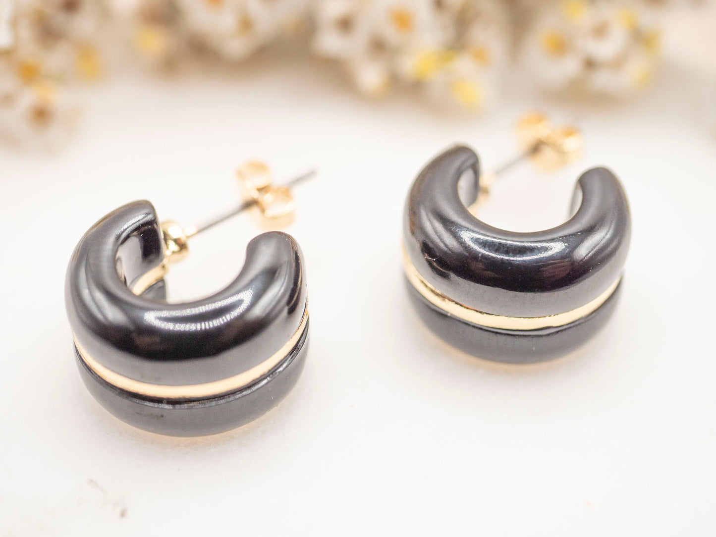 BOUCLES D'OREILLES VALENTINE NOIRES