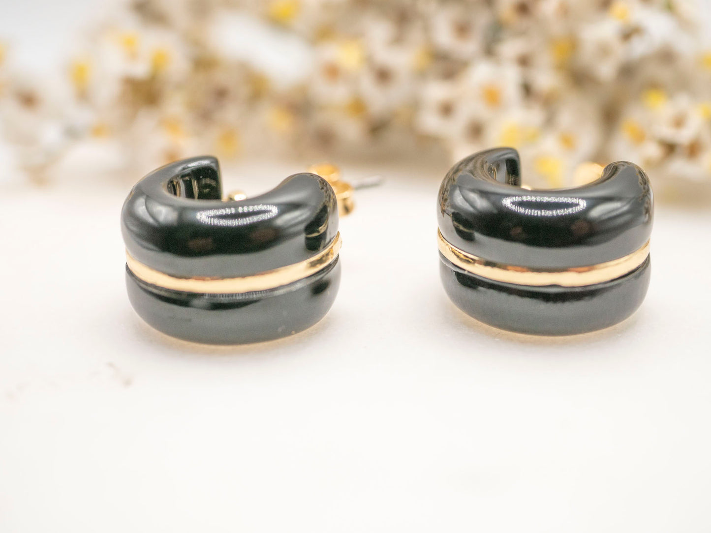 BOUCLES D'OREILLES VALENTINE NOIRES