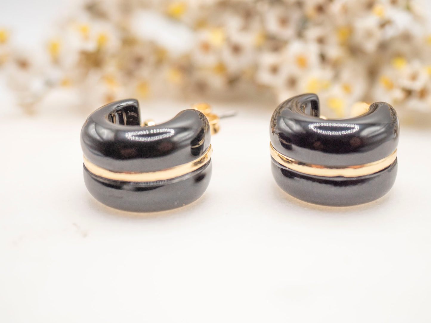 BOUCLES D'OREILLES VALENTINE NOIRES