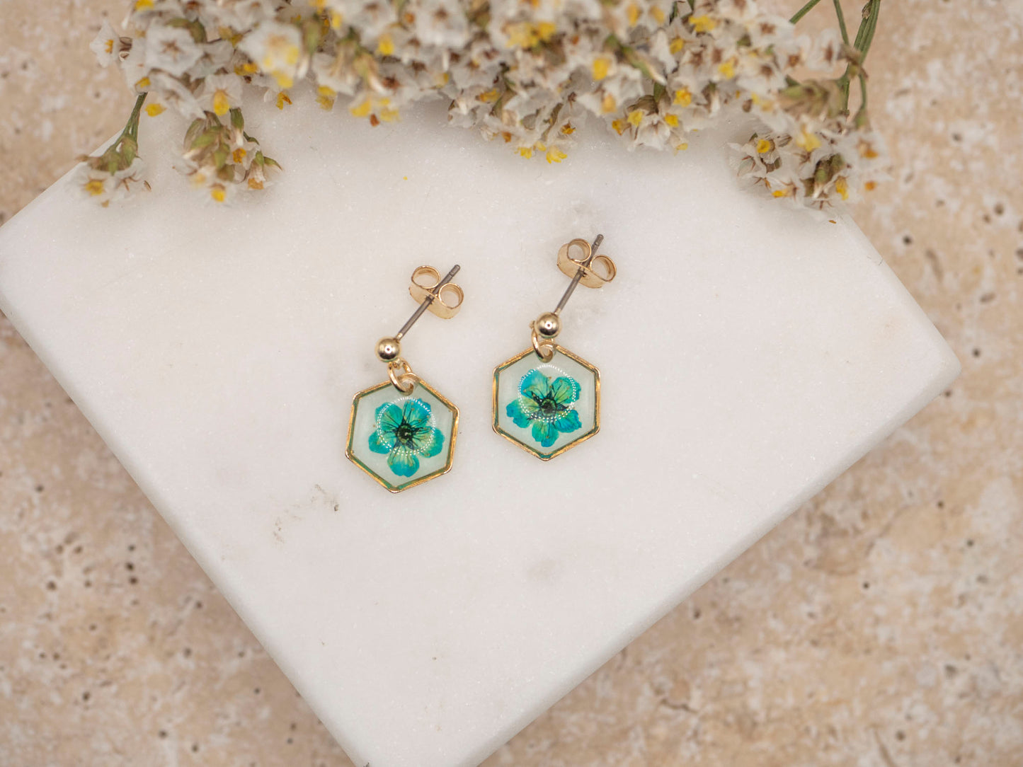BOUCLES D'OREILLES FLORA VERTES