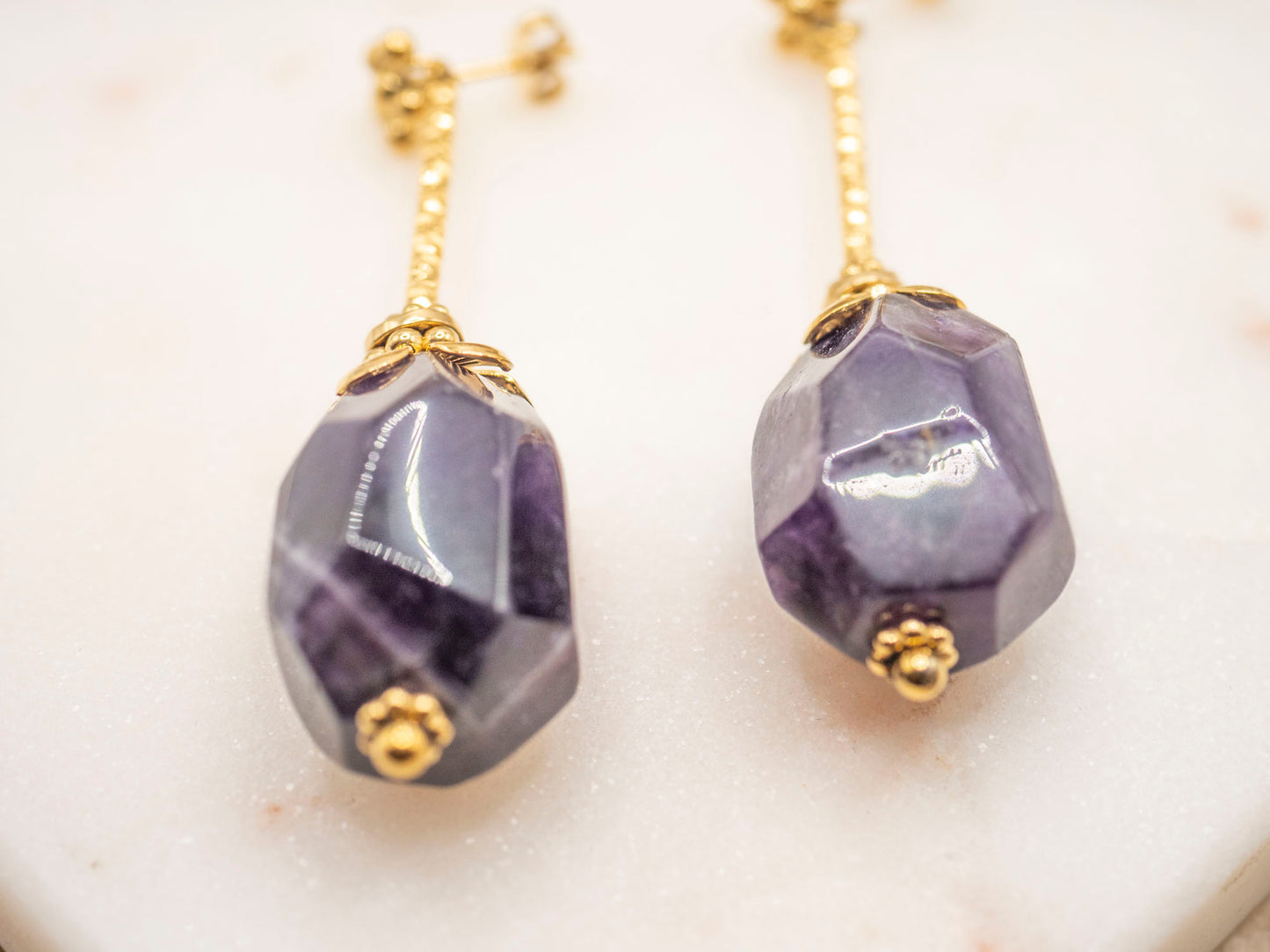 BOUCLES D'OREILLES KALYSTA QUARTZ VIOLET