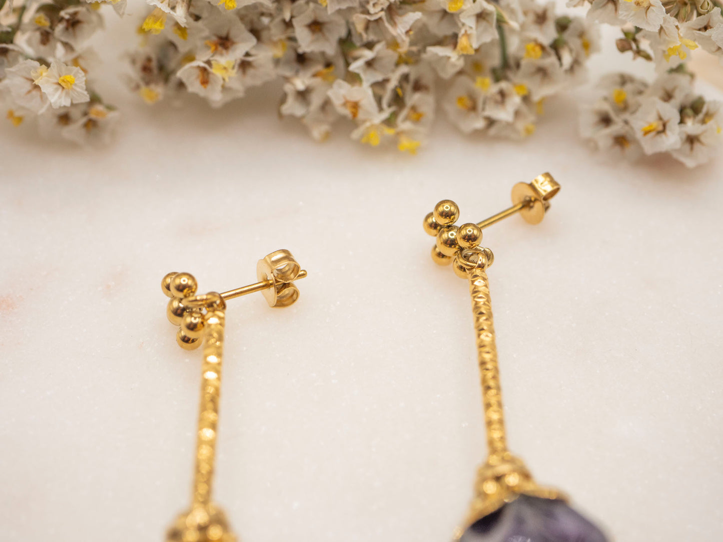 BOUCLES D'OREILLES KALYSTA QUARTZ VIOLET