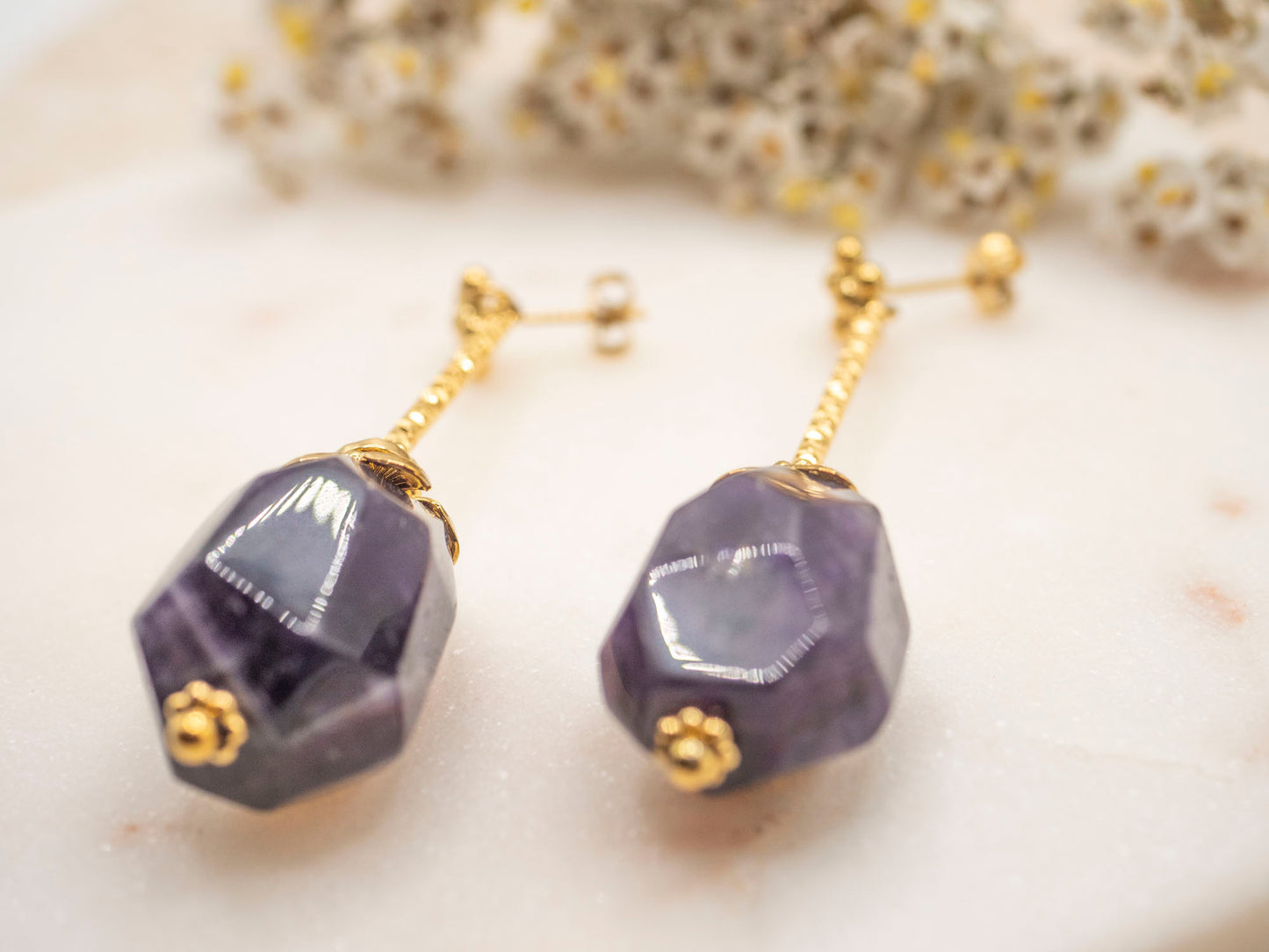 BOUCLES D'OREILLES KALYSTA QUARTZ VIOLET