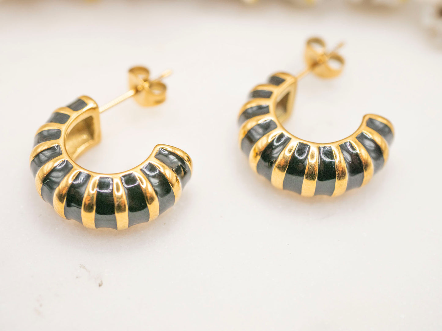BOUCLES D'OREILLES DIANE NOIRES