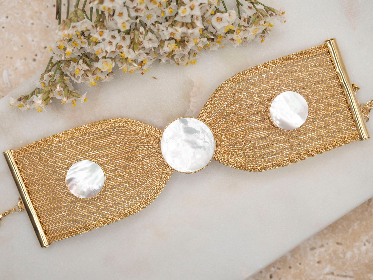 BRACELET NOEUD NACRE BLANCHE