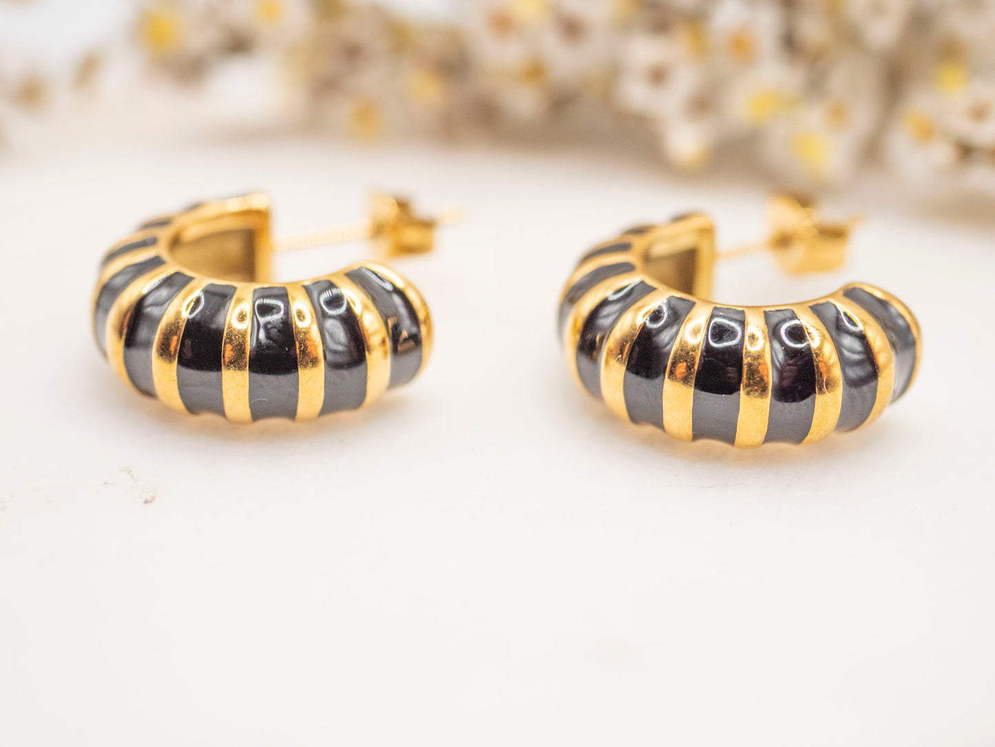 BOUCLES D'OREILLES DIANE NOIRES