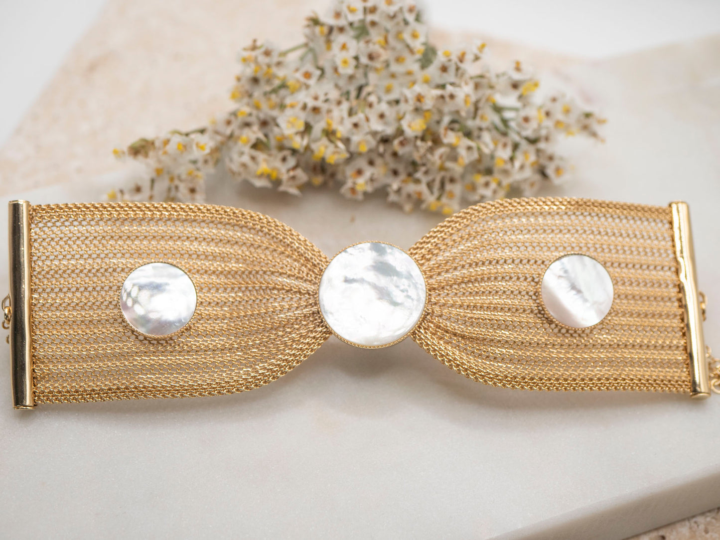 BRACELET NOEUD NACRE BLANCHE