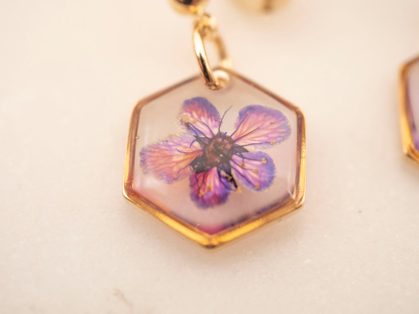BOUCLES D'OREILLES FLORA VIOLETTES