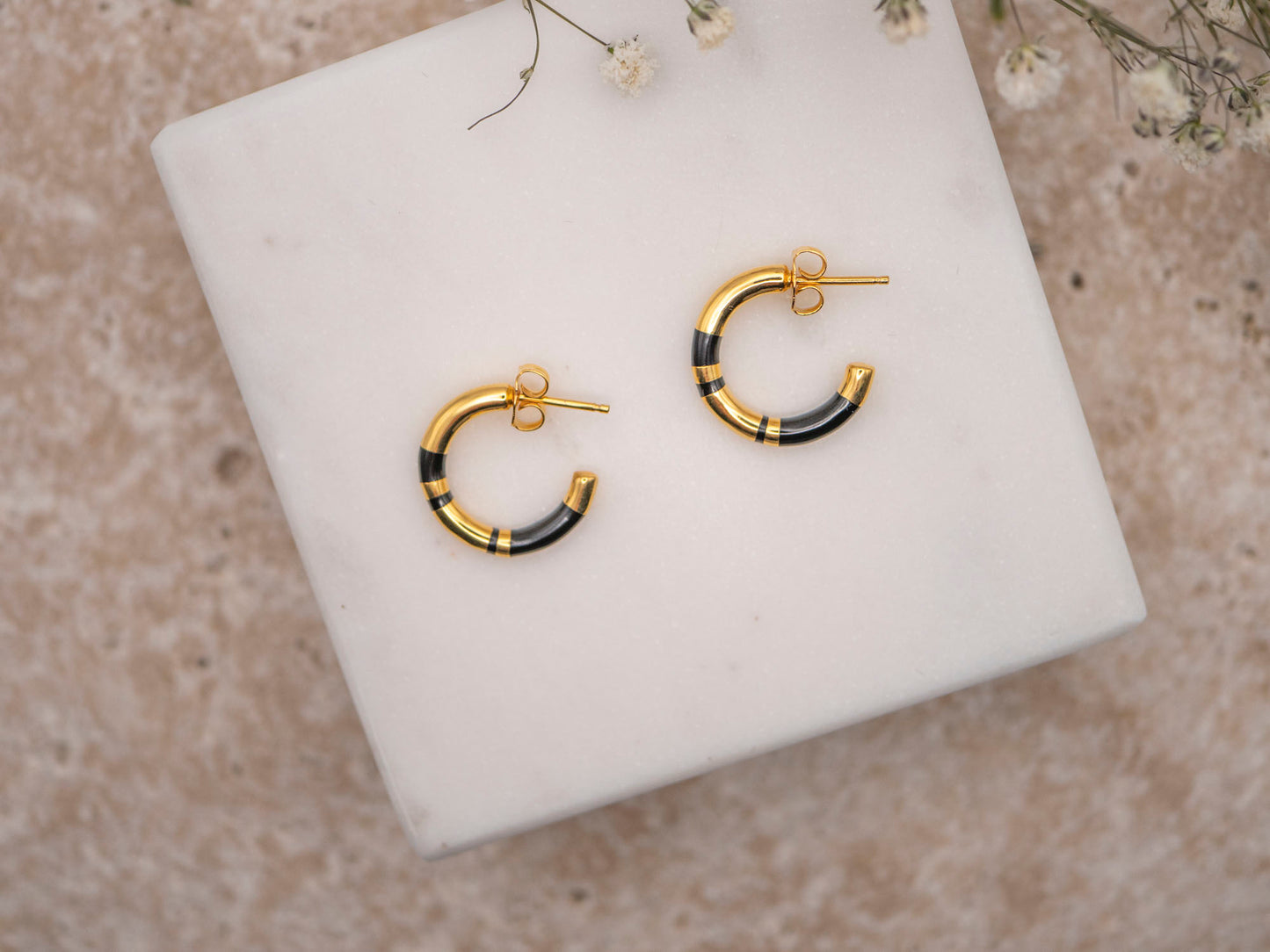 BOUCLES D'OREILLES POSITANO NOIRE