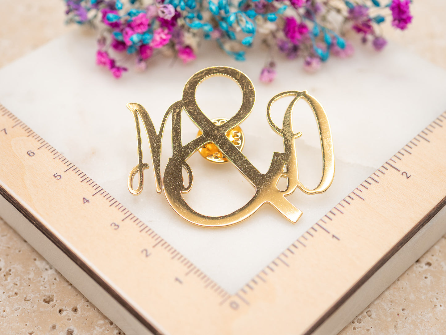 Broche Initiales Soleil