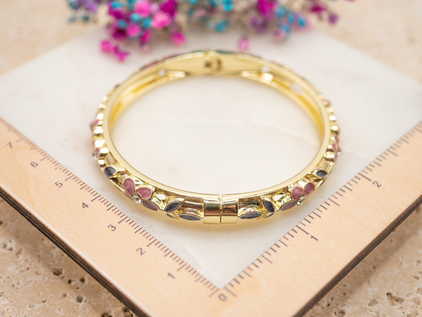 Bracelet Fleurs Ocre