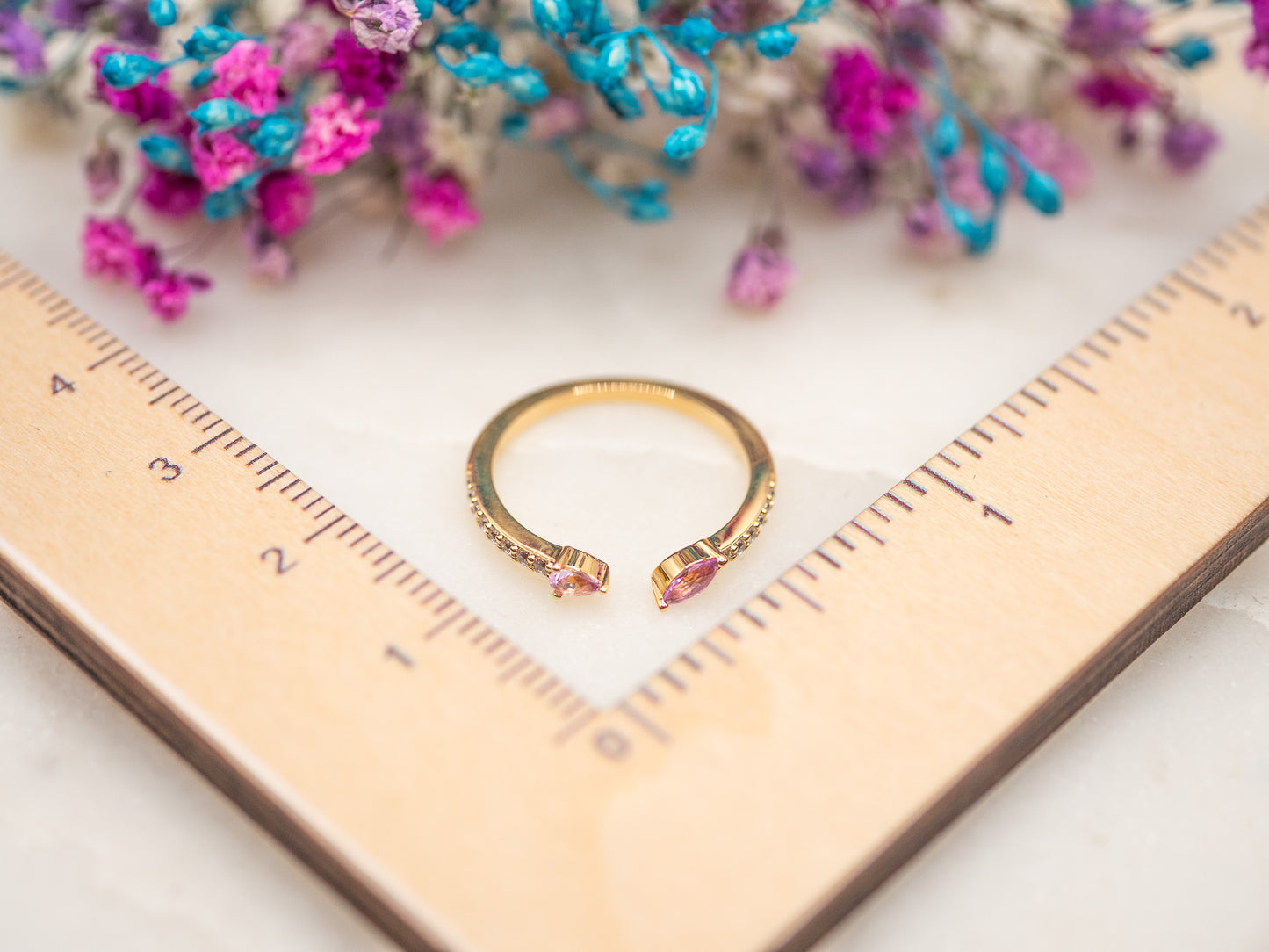 Bague ajustable Étreinte Rosée