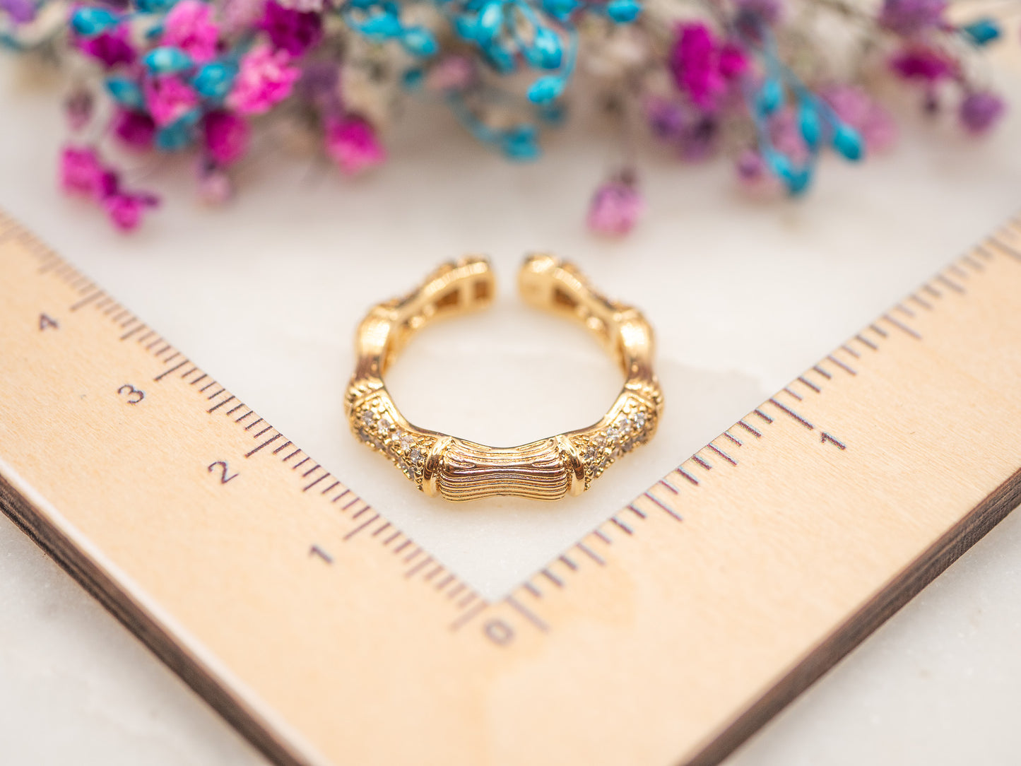 Bague ajustable Bambou Sunset