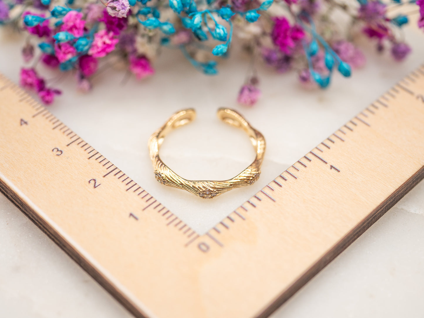 Bague ajustable Épi Doré