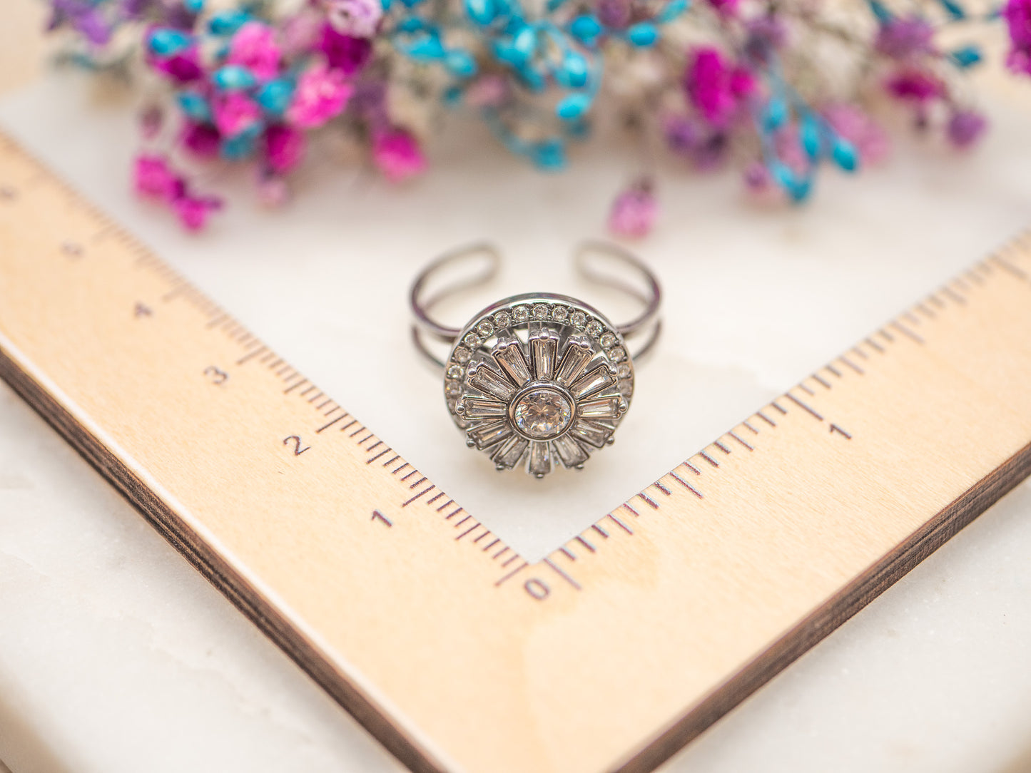 Bague ajustable Feu d’Argent