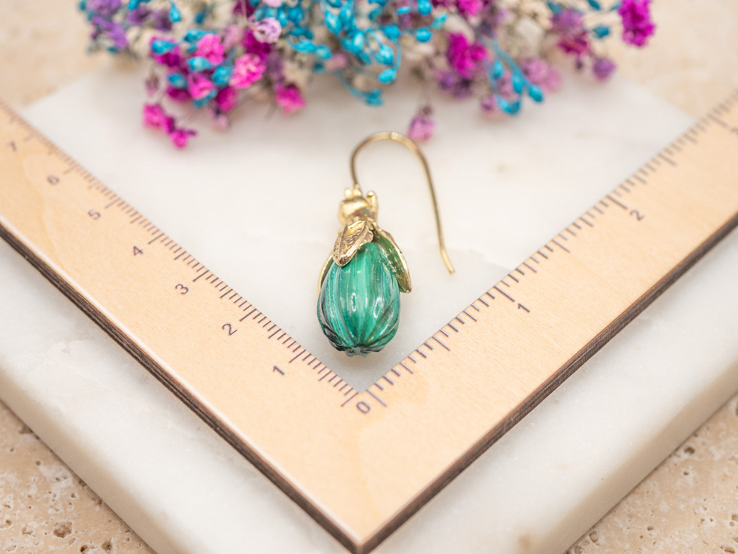 Boucles d'oreilles Olive Émeraude