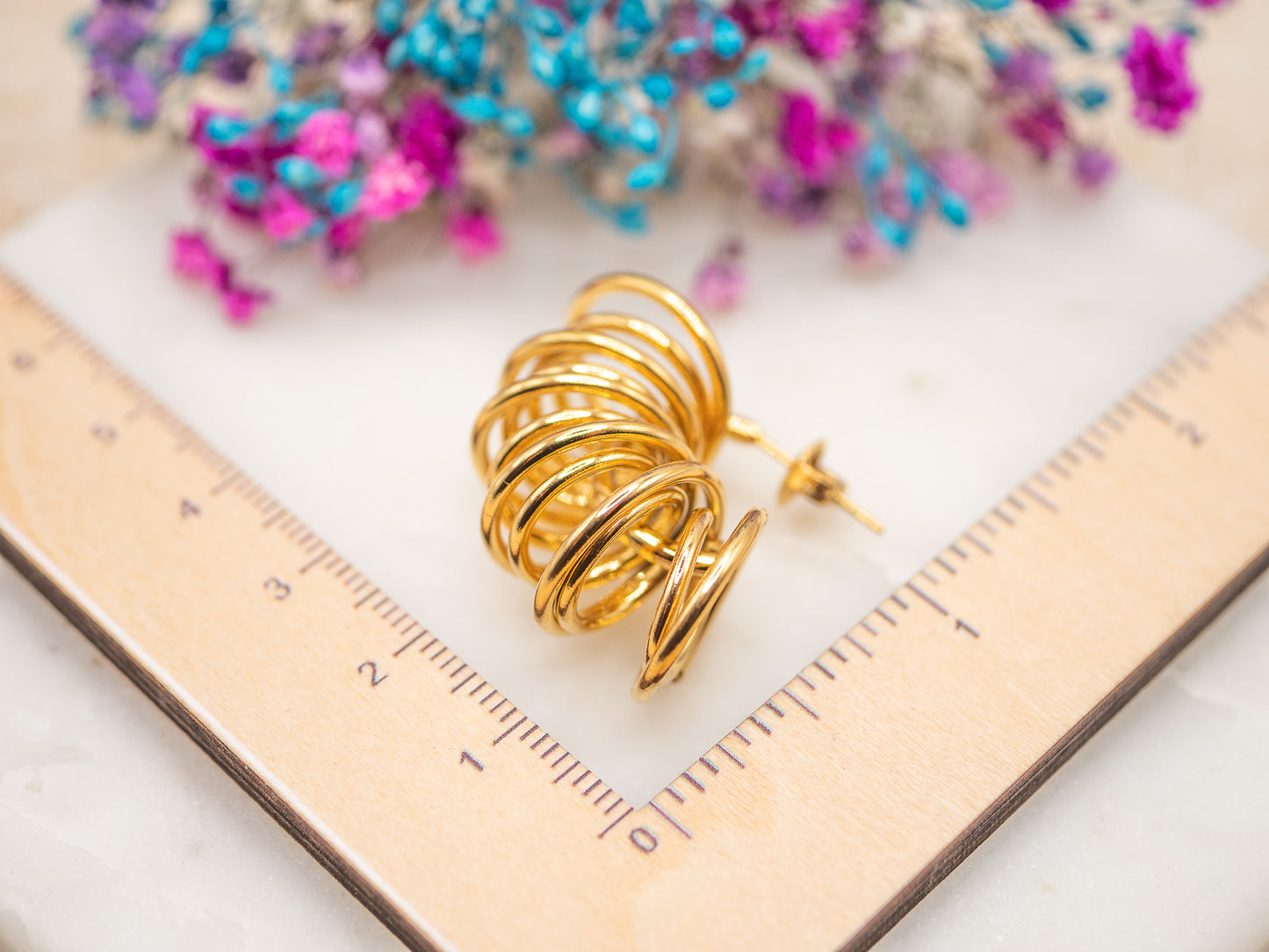 Boucles d'oreilles Spirale Dorée