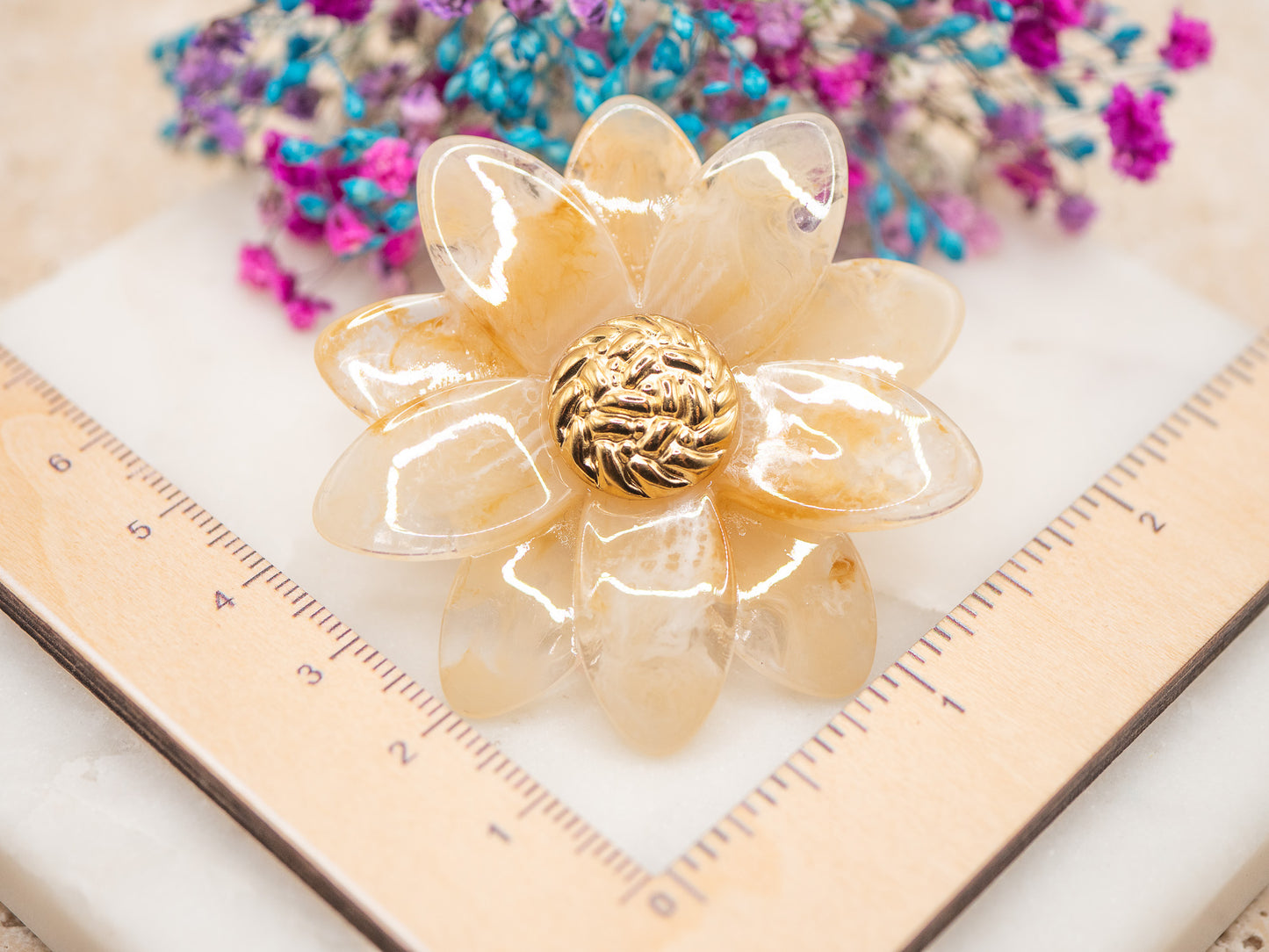 Boucles d'oreilles Dahlia Doré