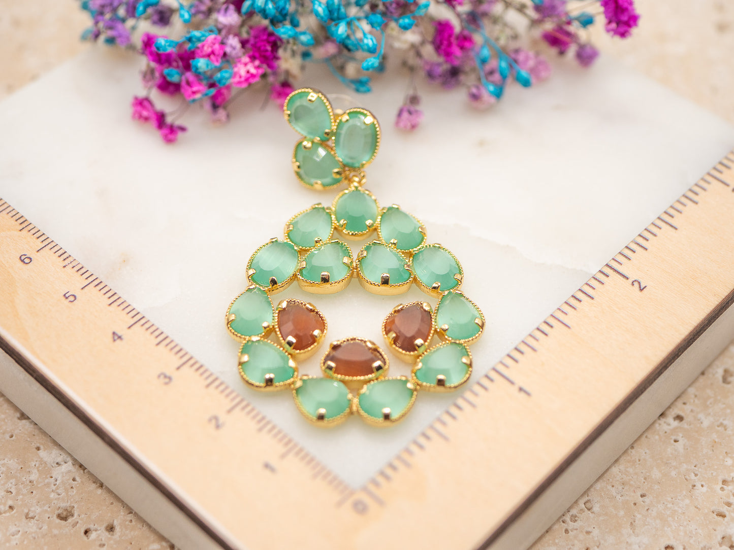 Boucles d'oreilles Lagune Menthe