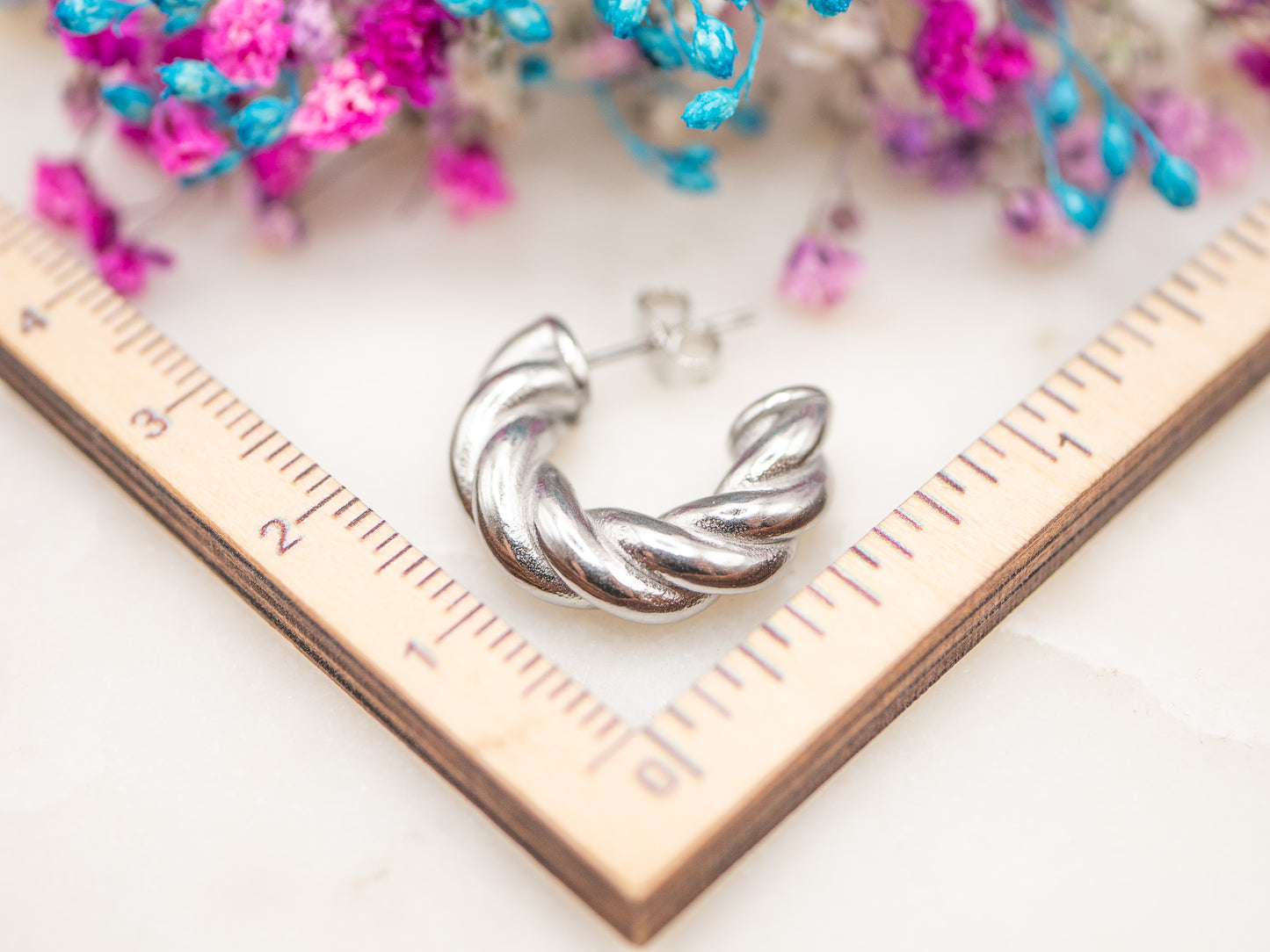 Boucles d'oreilles Torsade Azur