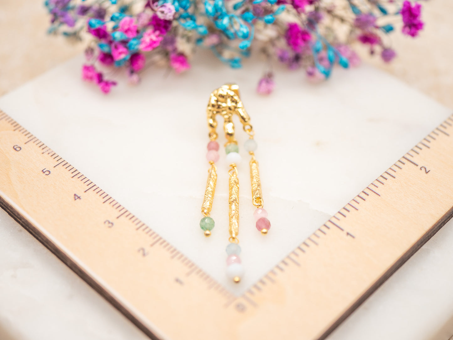 Boucles d'oreilles Frange Pastel