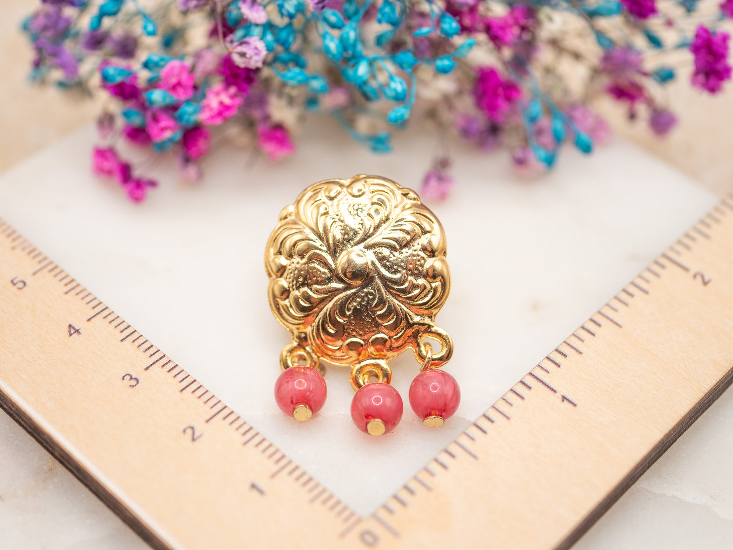 Boucles d'oreilles Rosée Fuchsia