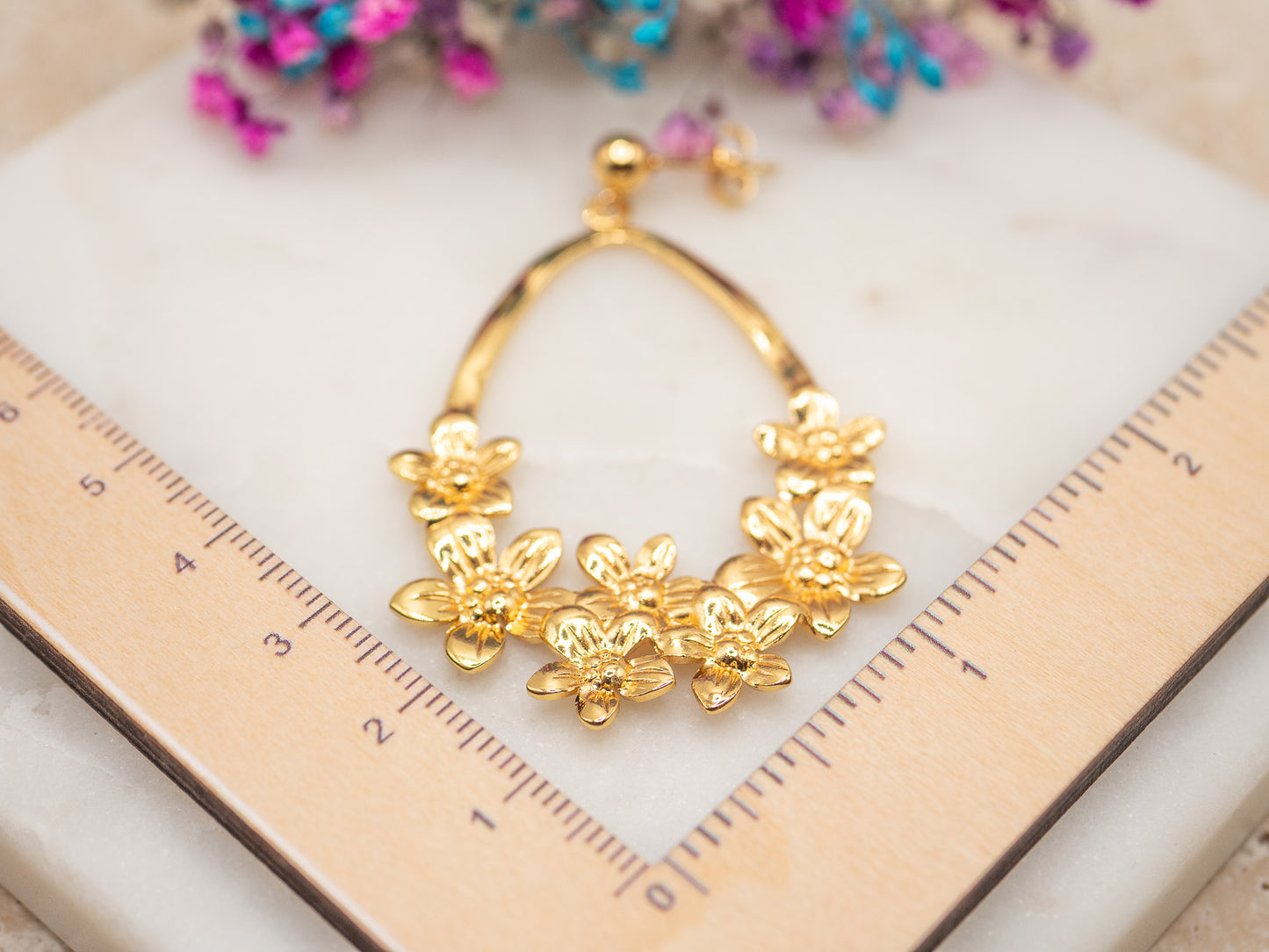 Boucles d'oreilles Fleurs Miellées