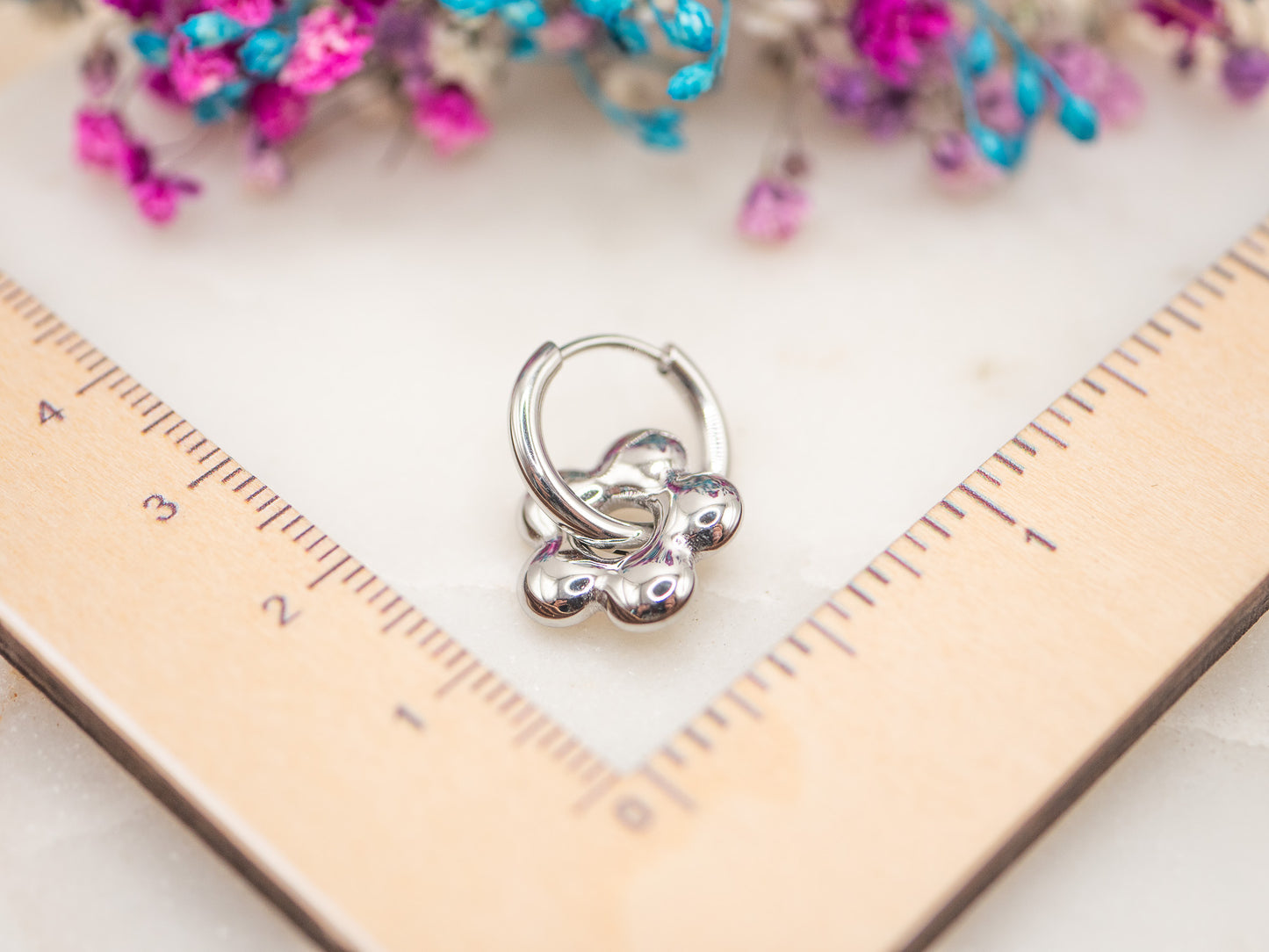 Boucles d'oreilles Nuage Chrome
