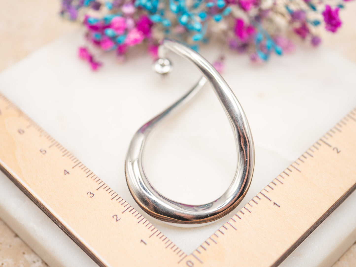 Boucles d'oreilles Vague Chrome