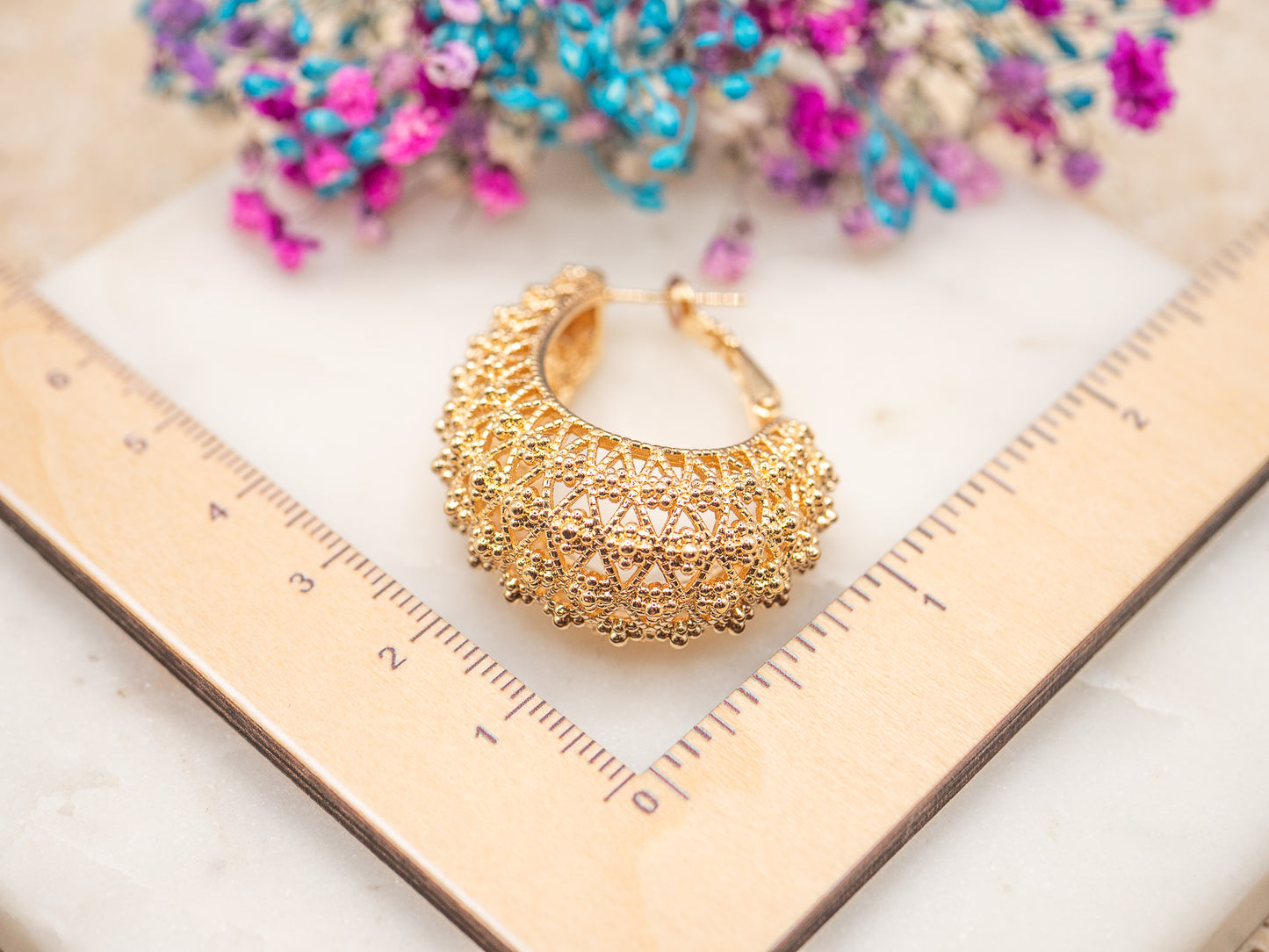Boucles d'oreilles Dentelle Miel