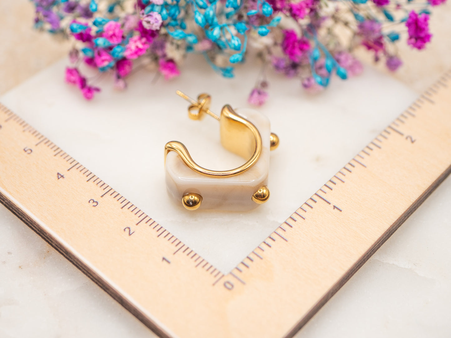 Boucles d'oreilles Écume Ivoire