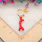 Boucle d'oreille unique Corail Piment