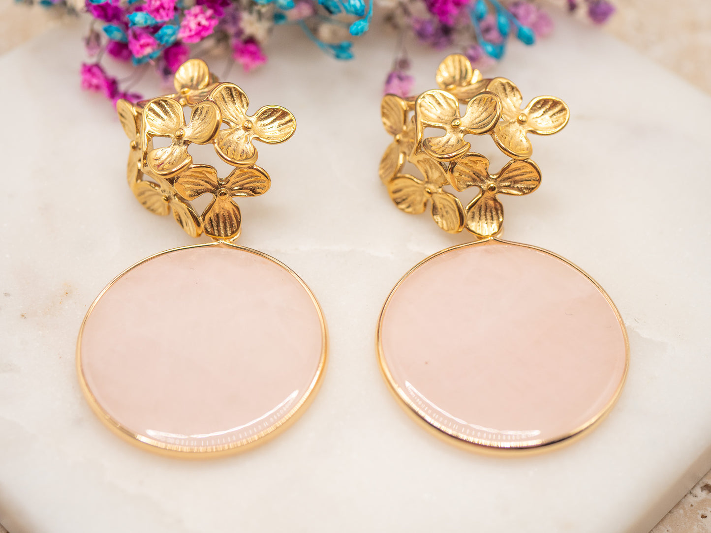 Boucles d'oreilles Pétales Rosés