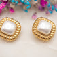 Boucles d'oreilles Nacre Dorée (clips)