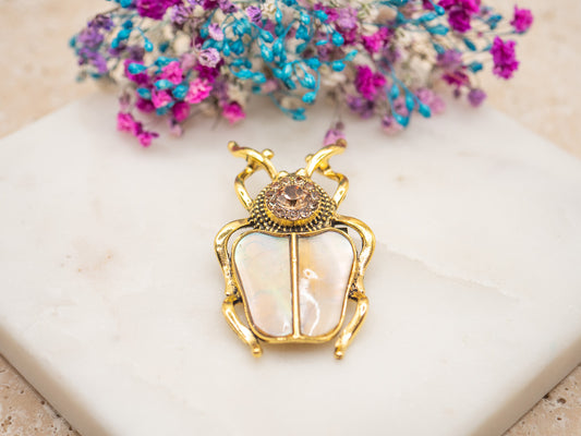 Broche Scarabée Nacré